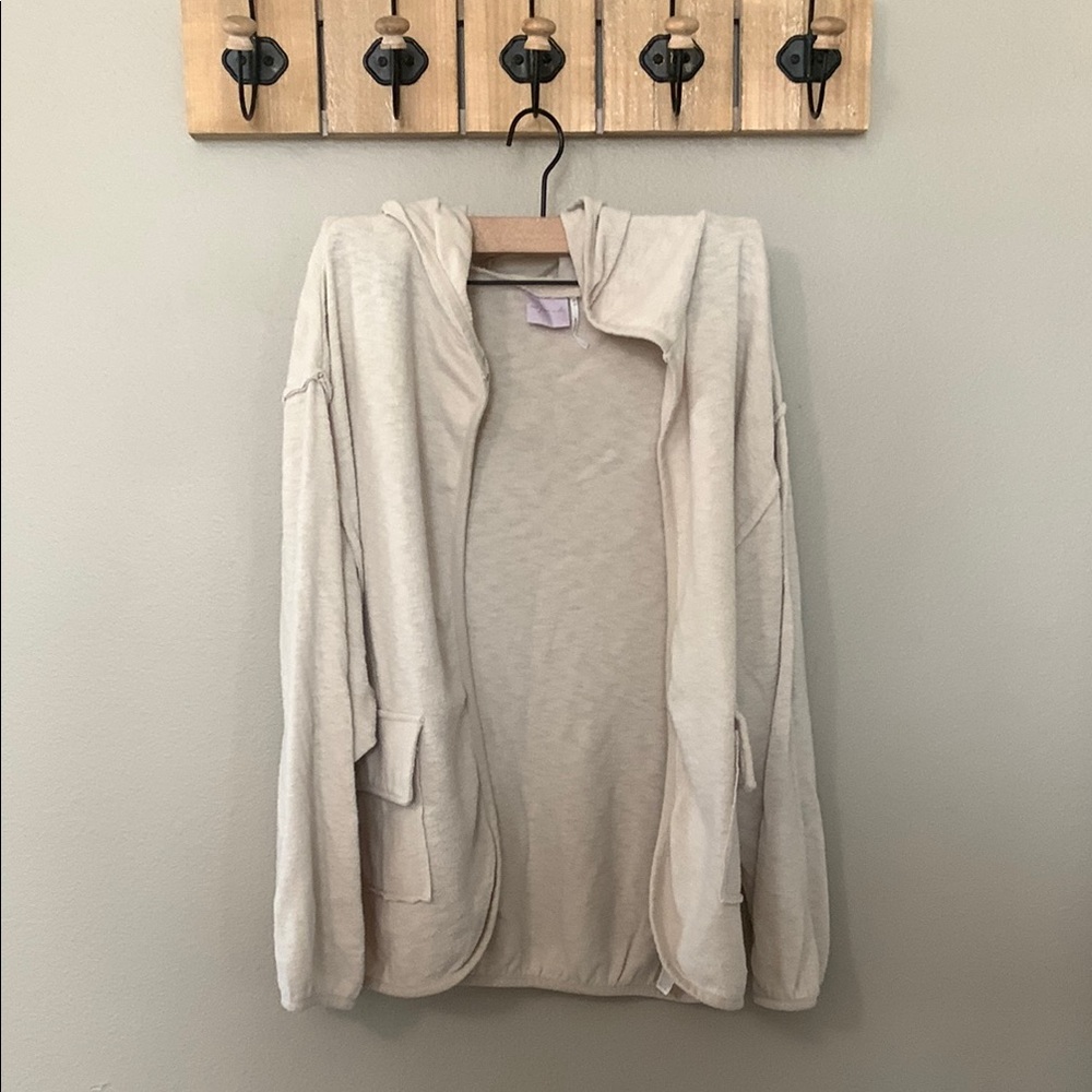 Cream Open Front Cardigan